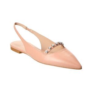 Stuart Weitzman Pearl Leather Slingback Flat, Pink